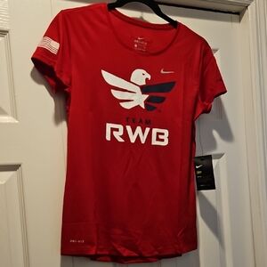 Nike Women's Red Team RWB Dri-Fitb Short Sleeve Tee
